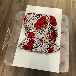 Vintage floral patterned skirt & blazer suit